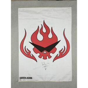 Gurren Lagann Cloth Banner Flag Anime Team Dai-Gurren Symbol Kamina Signed
